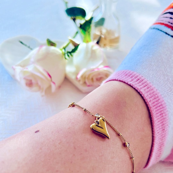 “Intensity Heart “❤️ 18K Gold Plated Stainless Steel Ankle Bracelet - Picture 5 of 5